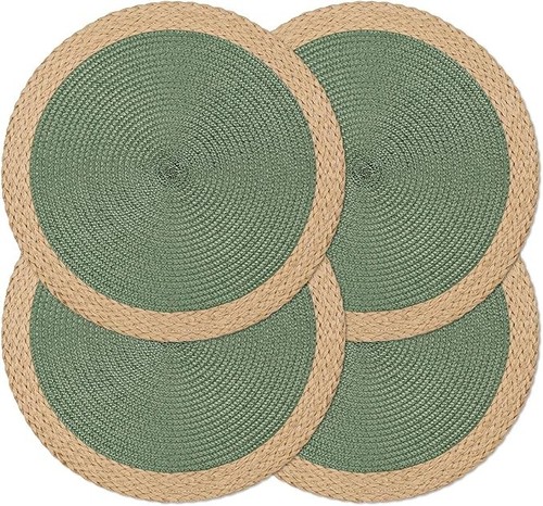 4pcs round woven - 4pcs, placemats