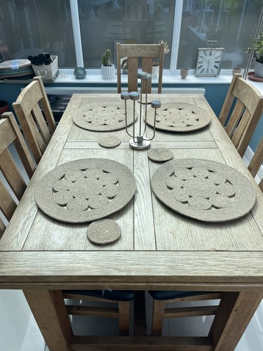 Round jute placemats set - round,