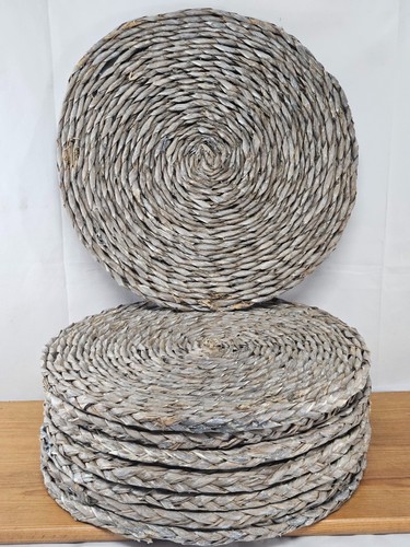 Set grey woven round - set, 8