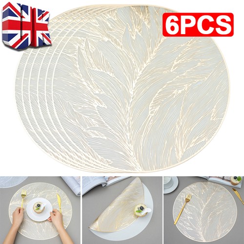 6pcs round pvc placemats heat - round,