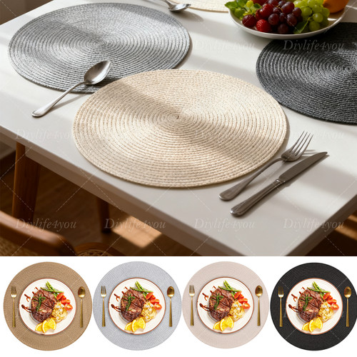 Woven round placemats and - 12×woven,