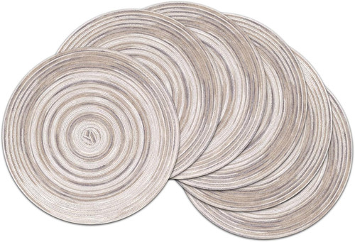Round placemats set 6 - round,