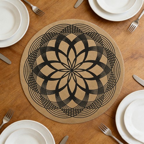 Bohemian style round placemats - bohemian-style,