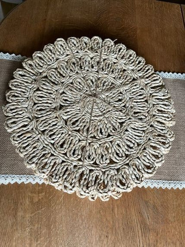Set natural woven - 4, round