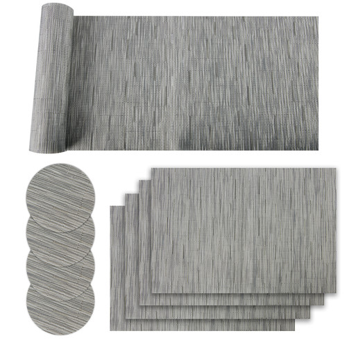 Grey pvc table - table, mat