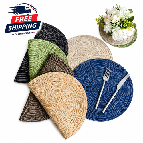 Woven table place mats - table,