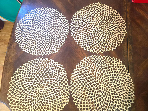 Set gold dahlia placemats - set, 4