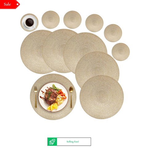 Set gold round - round, woven