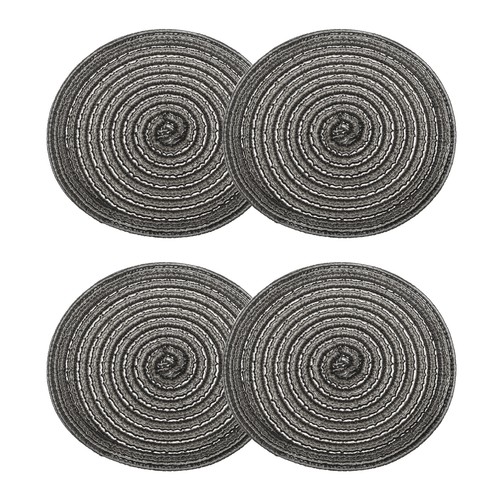 4pcs round braided - round, placemats