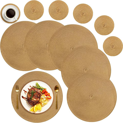 Placemats and coasters set - and, 6