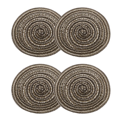 Pack round braided placemats - braided,