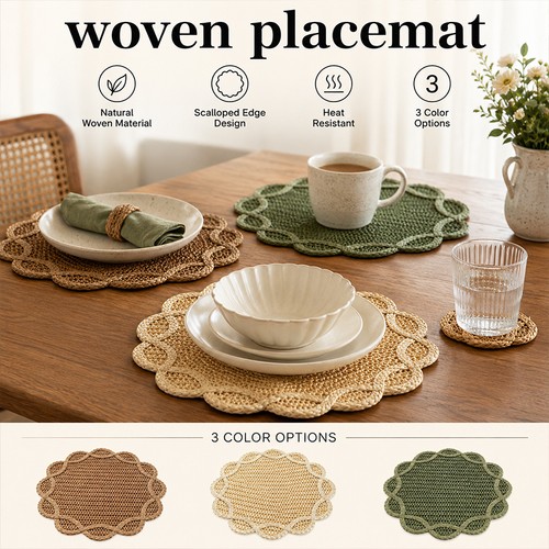 Paper rattan flower - flower, placemats
