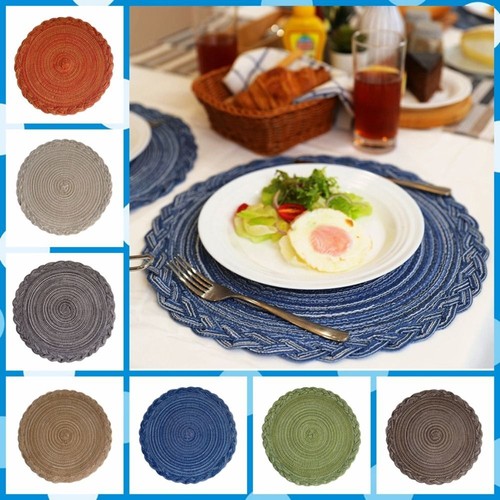 Round woven placemats - round,