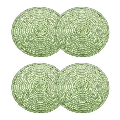 4pcs round braided - round, placemats