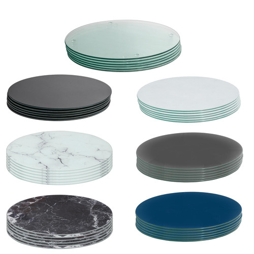 Round glass placemats - glass, 30cm