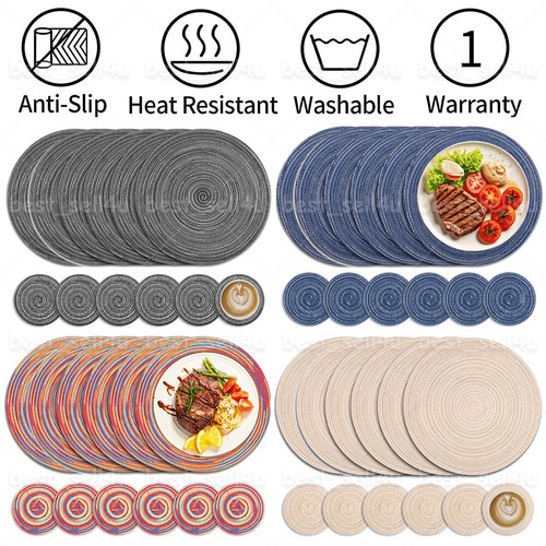 Round placemats 6 coasters - placemats, &